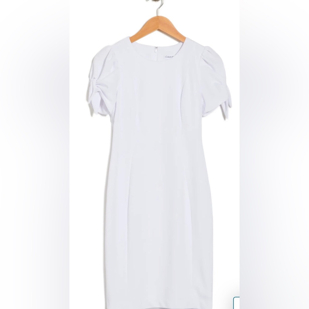 BRAND NEW CALVIN KLEIN Tie Short Sleeve Sheath Dress - Petite